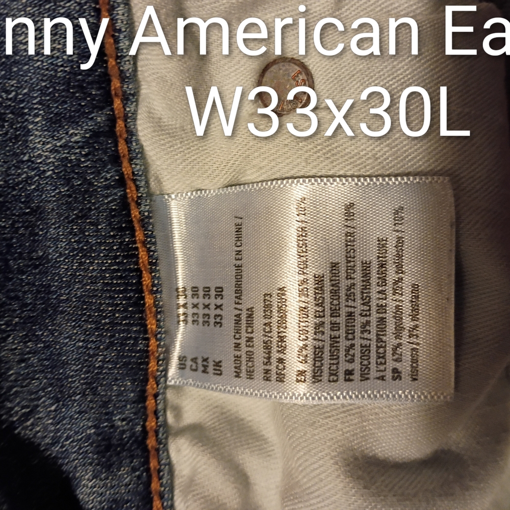 American Eagle Outfitters Men's Skinny Jeans - Dark Blue